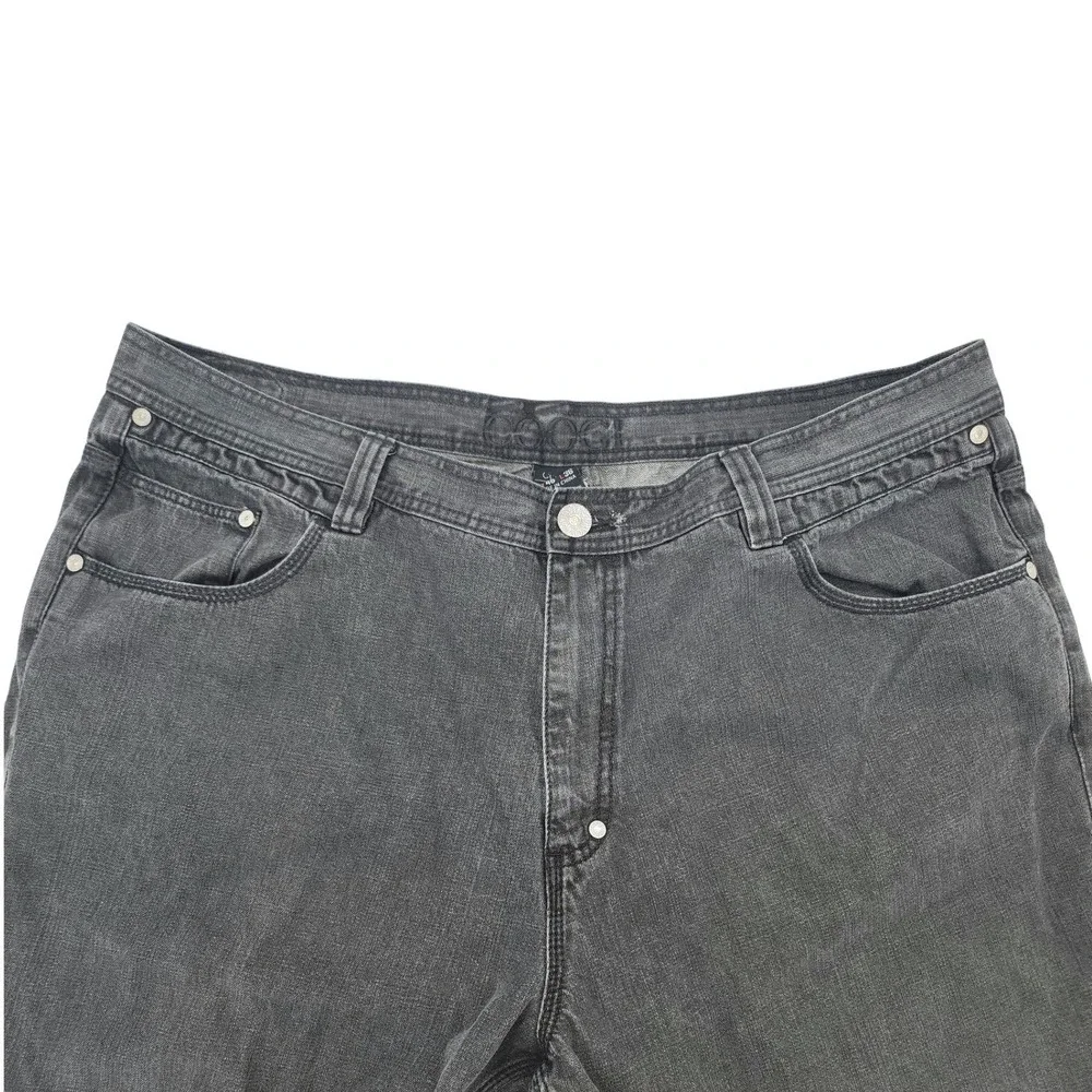 Coogi Jeans Men 46x36 Black Embroidered Logo Denim Streetwear Hip Hop Baggy‎